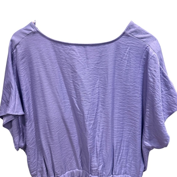 Nine West Women's Light Purple Cinched Waist V-Neck Blouse Size 2X office work - Picture 7 of 13